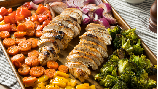 Simple Sheet Pan Chicken + Veggies (High Protein, Low Fuss)
